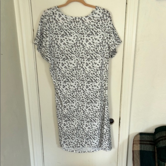 Leopard Print Midi Dress - Black and White - Picture 3 of 3